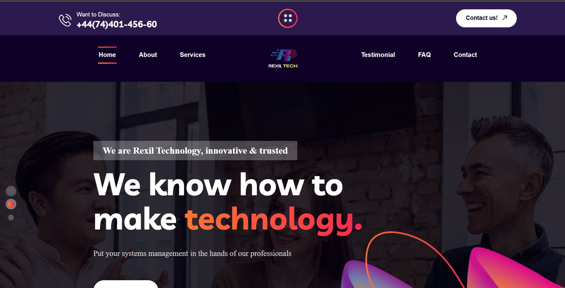 RexilTech Business Website Screenshot